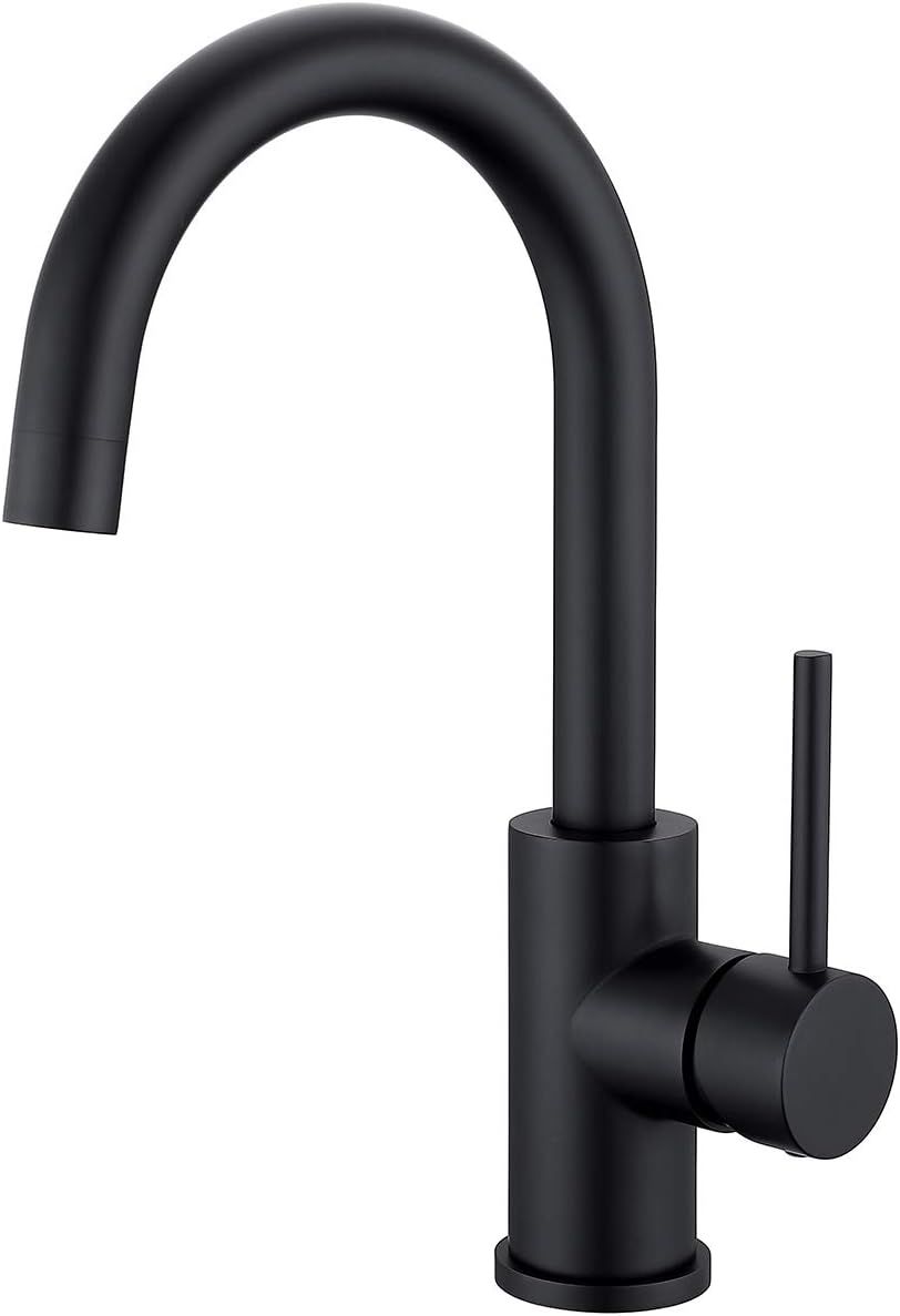 Bar Sink Faucets Single Hole, WiPPhs Matte Black Mini Kitchen Sink Faucets, Single Handle Lead-Fr... | Amazon (US)