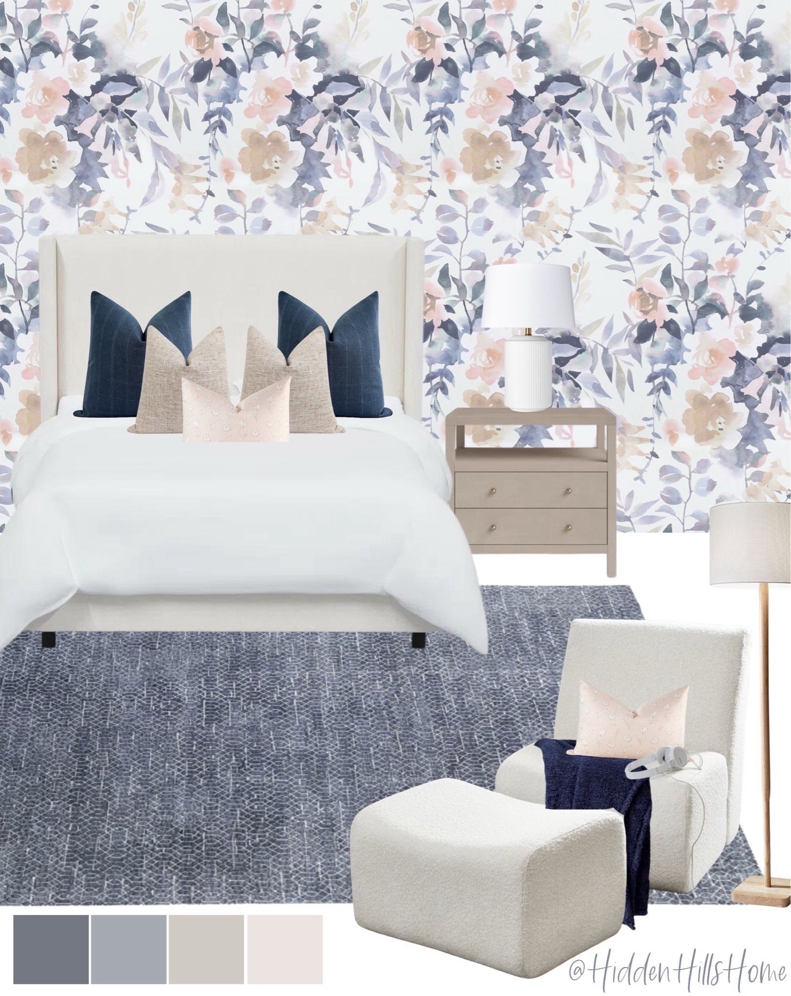Teen girls bedroom mood board, girls bedroom design inspo, floral wallpaper for girls room #bed



#LTKKids #LTKSaleAlert #LTKHome