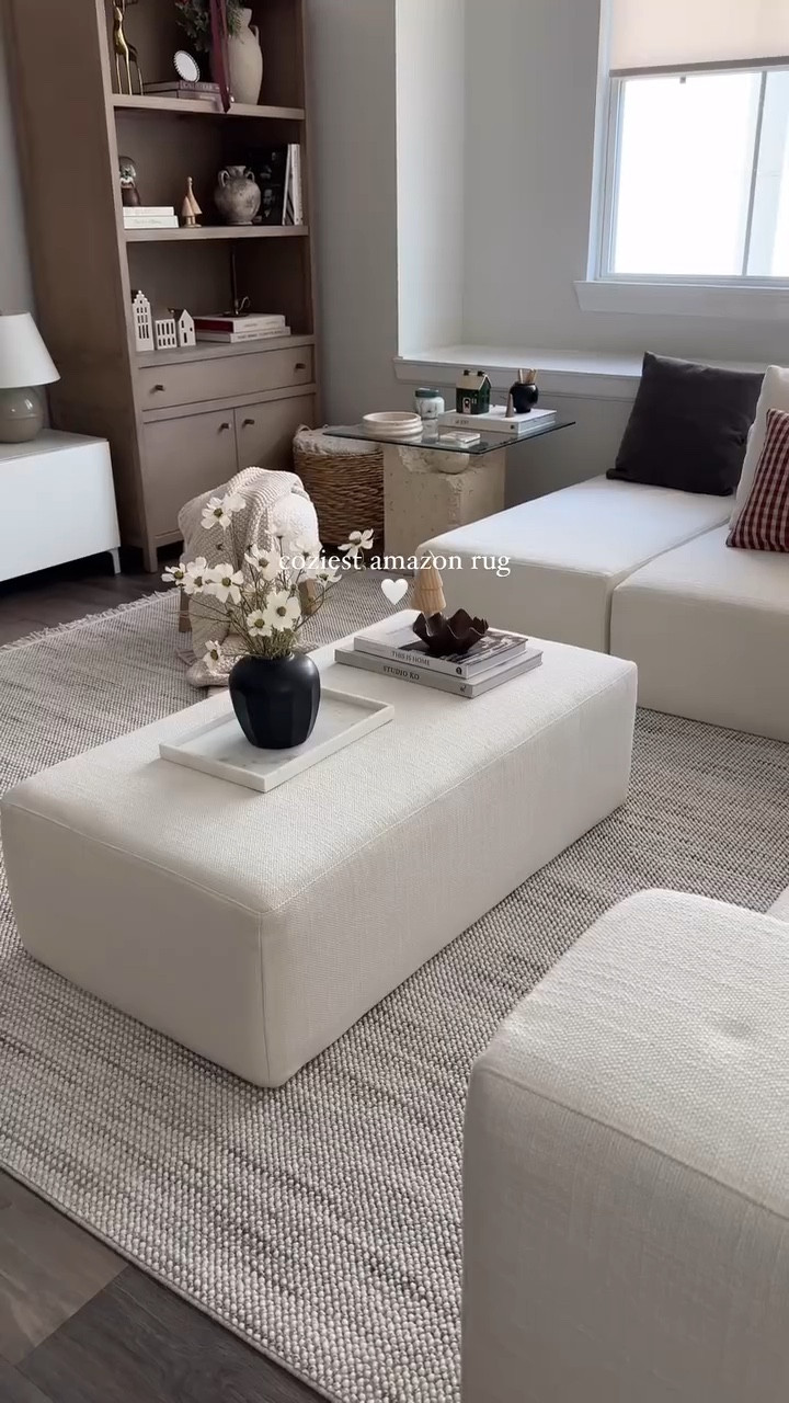Cozy neutral area rug 🤍