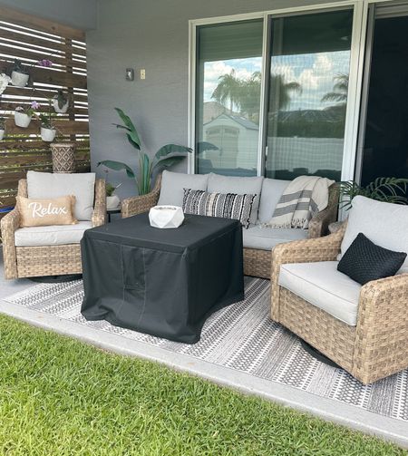 Outdoor patio furniture, outdoor rug, outdoor pillows and decor, this patio set from @walmart is so well made we have had ours for 5 years and looks great still. Love the black and white rug and pillows. #walmart #walmarthome #betterhomeandgarden #patio #patioset #patiofurniture #outdoorfurniture #outdoorrug #outdoorpillows #patiodecor #outdoordecor 

#LTKxWalmart #LTKHome #LTKStyleTip