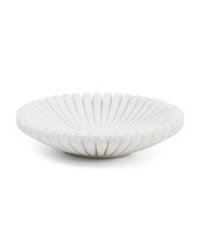 12in Solid Marble Pleated Bowl | Marshalls