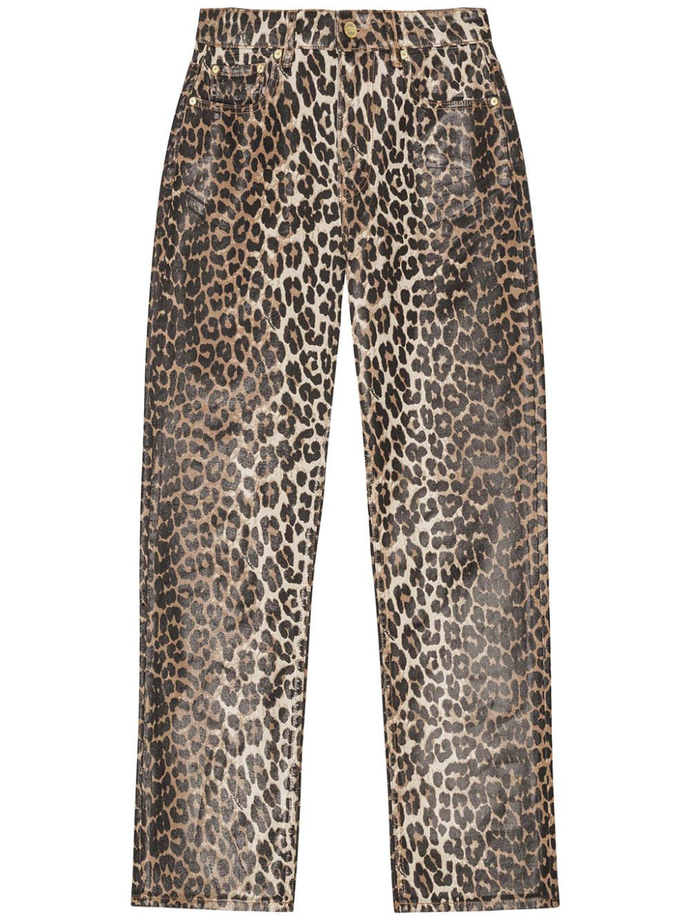 GANNI leopard-print trousers - Brown | Farfetch Global