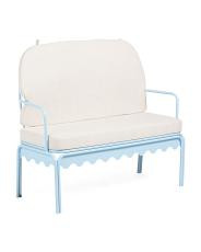 44x37.5 Outdoor Scallop Frame Settee With Cushions | TJ Maxx