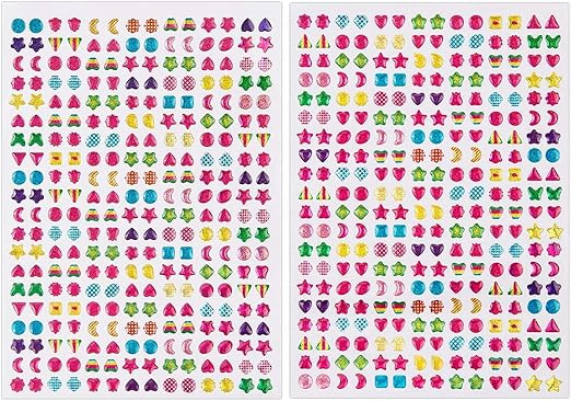 SAVITA 2000+ Stick on Earrings 3D Gem Stickers Glitter Sparkle Crystal Stickers Sticker Earrings ... | Amazon (US)