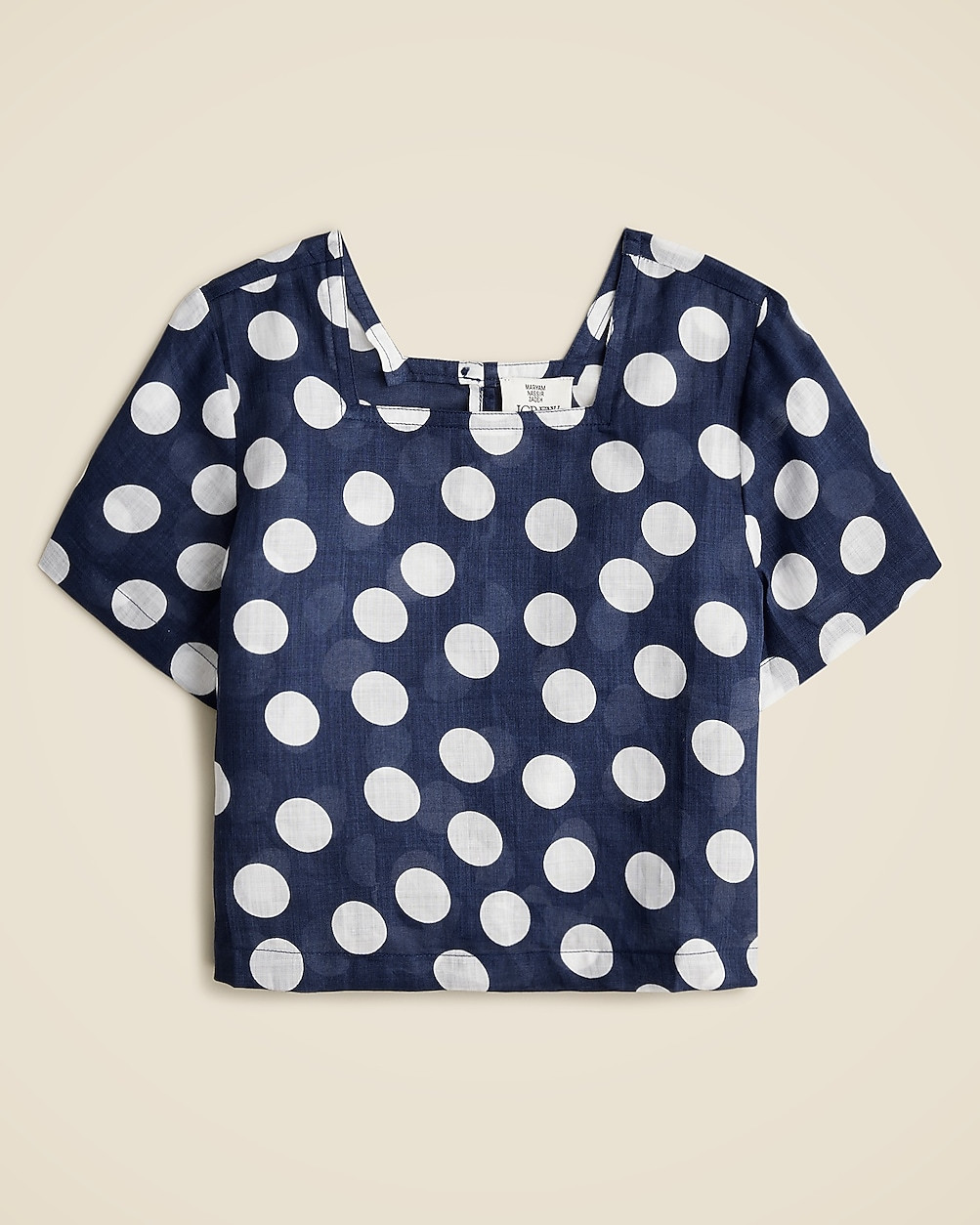 Maryam Nassir Zadeh X Crewcuts girls' squareneck top in ramie | J. Crew US