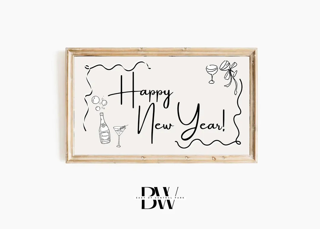 Frame TV Art New Year's Art Nye 2025, Nye Samsung Tv Happy New Year Frame TV Art Happy 2025 Frame... | Etsy (US)