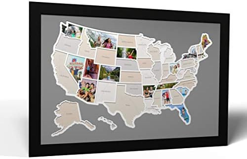 Thunder Bunny Labs 50 States USA Photo Map - Frame Optional - Made in America (Driftwood, Black F... | Amazon (US)