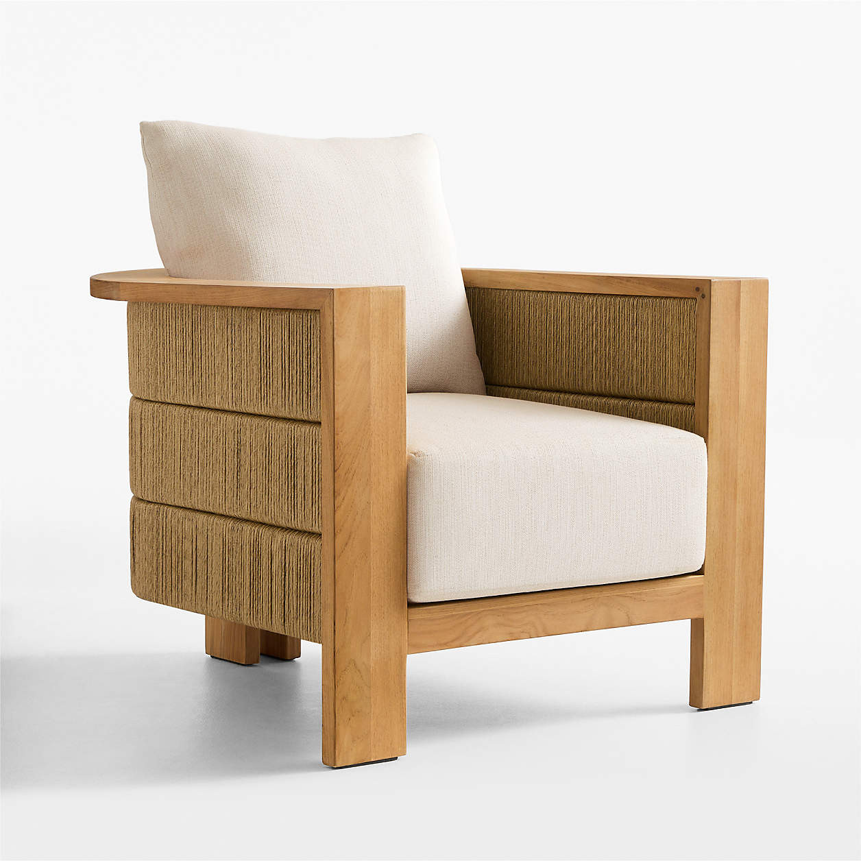 Bali Natural Teak Outdoor Lounge Chair with Nova Glow Sunbrella Cushions | Crate & Barrel | Crate & Barrel