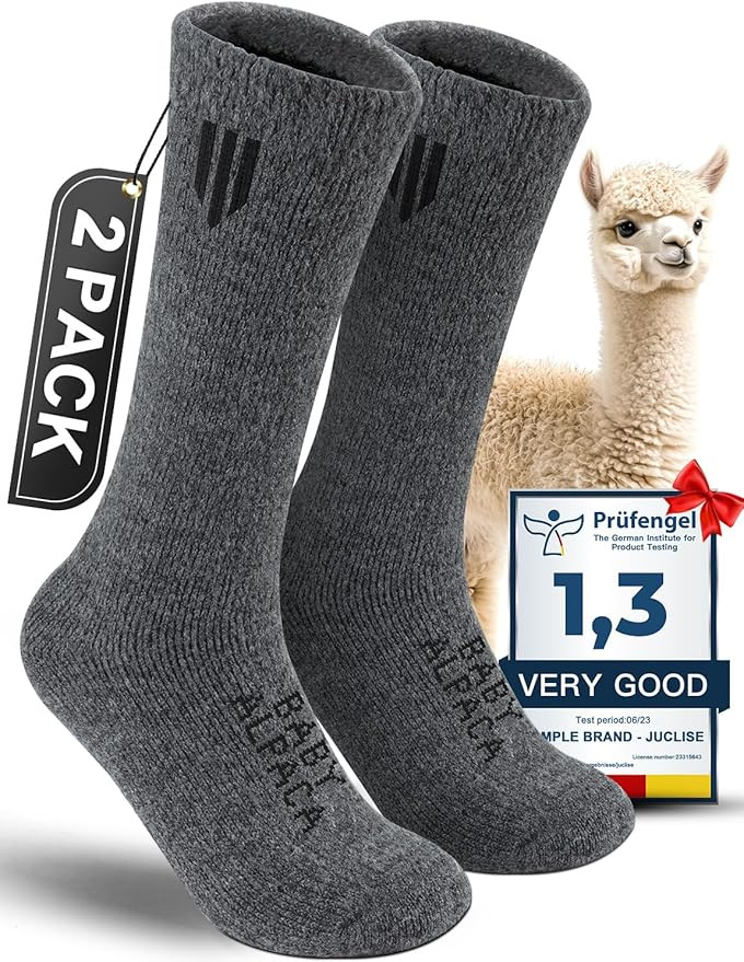 Alpaca Wool Boot Socks Men and Women, Heavyweight Thick Thermal Socks Cold Weather Hunting Hiking... | Amazon (US)