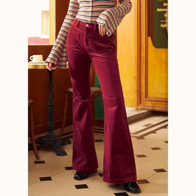 All Aboard For Corduroy Flare-Leg Pants Winter Berry 24W | Target