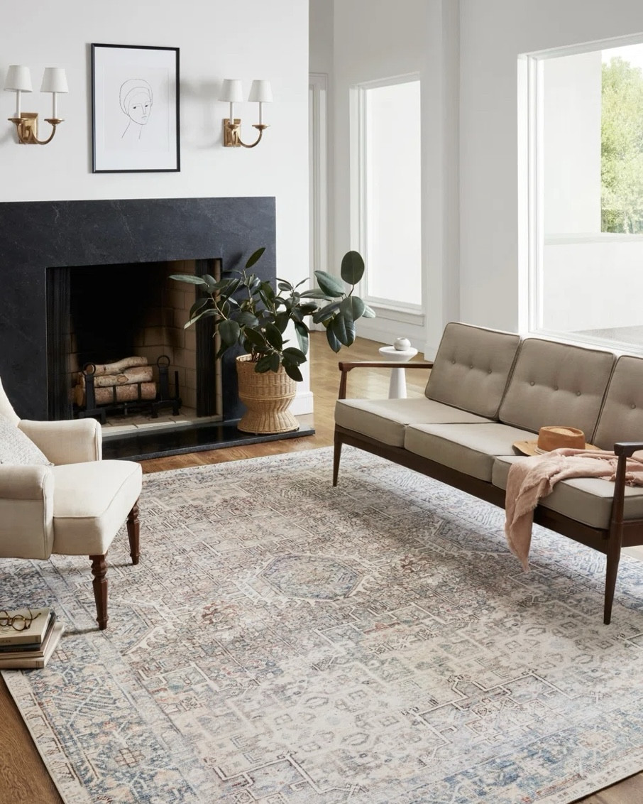 Oriental natural/ocean area rug by  loloi jules 

Our clients love this rug. It has a beautiful pattern and colors! 