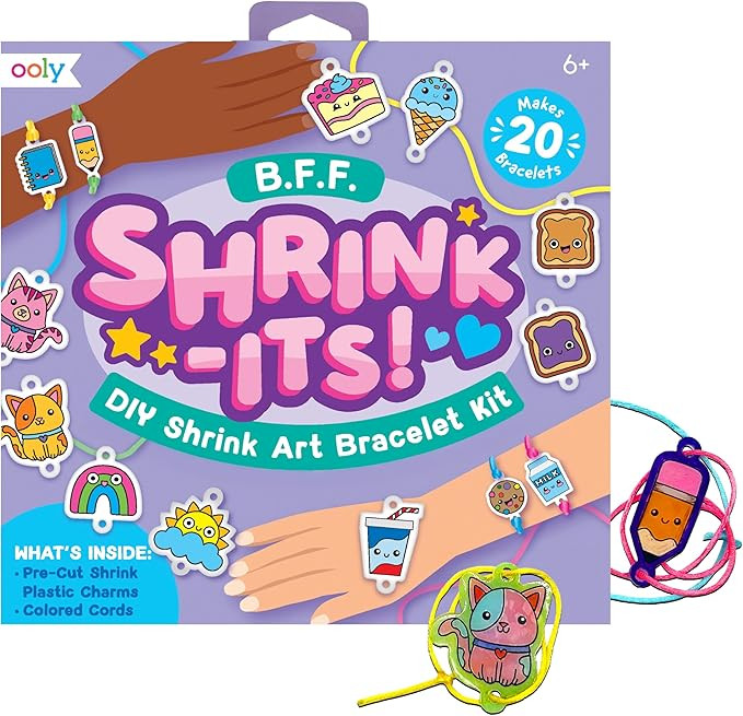 Ooly 24 PC DIY Shrinking Art Kit for Kids, 20 Plastic Pre Cut Charms and More, No Mess Creative A... | Amazon (US)