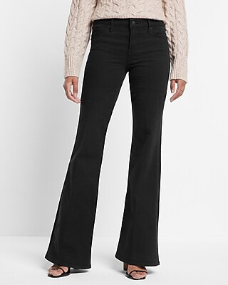 Low Rise Rinse Black 70's Flare Jeans | Express