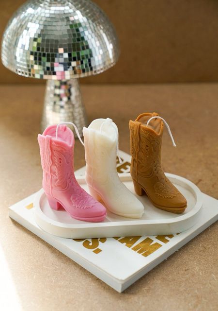 The cutest cowboy boot candles 🪩🕯️🩷

Bachelorette party gifts, disco mushroom, girls bedroom decor, gifts for her, Easter decor, faux plants, studio McGee, curtains, Cropped vest, SHEIN haul, Puffer vest, Converse, checkered print, cardigans, baggy jeans, destroyed denim, Cargo pants, camo pants, Nike dunk dupes, grunge style, boho salon decor, coffee table, disco ball, gold floor mirror, boho home decor, hairstylist outfits, date night looks, area rugs, make up bag, gym essentials, travel essentials, workout clothes, street style, claw clips

#LTKsalealert #LTKSeasonal #LTKhome