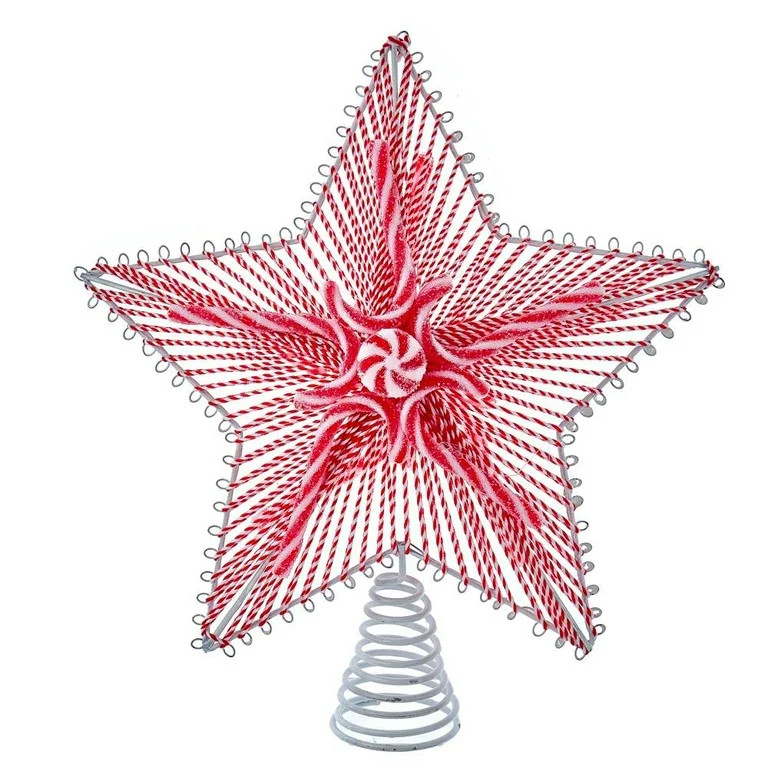 Kurt S. Adler Peppermint Star Treetop, 11-Inches, Red - Walmart.com | Walmart (US)