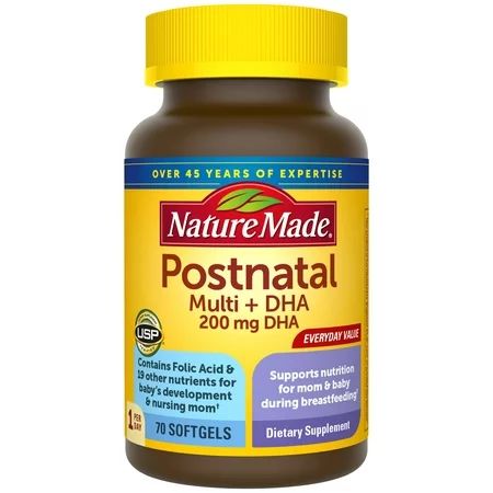 Nature Made Postnatal Multivitamin + DHA Softgels, 70 Count for Daily Nutritional Support† | Walmart (US)