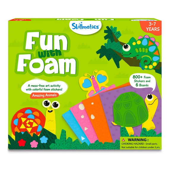 Skillmatics Foam Sticker Art Activity - Animals, Mess-Free Fun for Kids, 800+ 3D Foam Stickers, D... | Walmart (US)