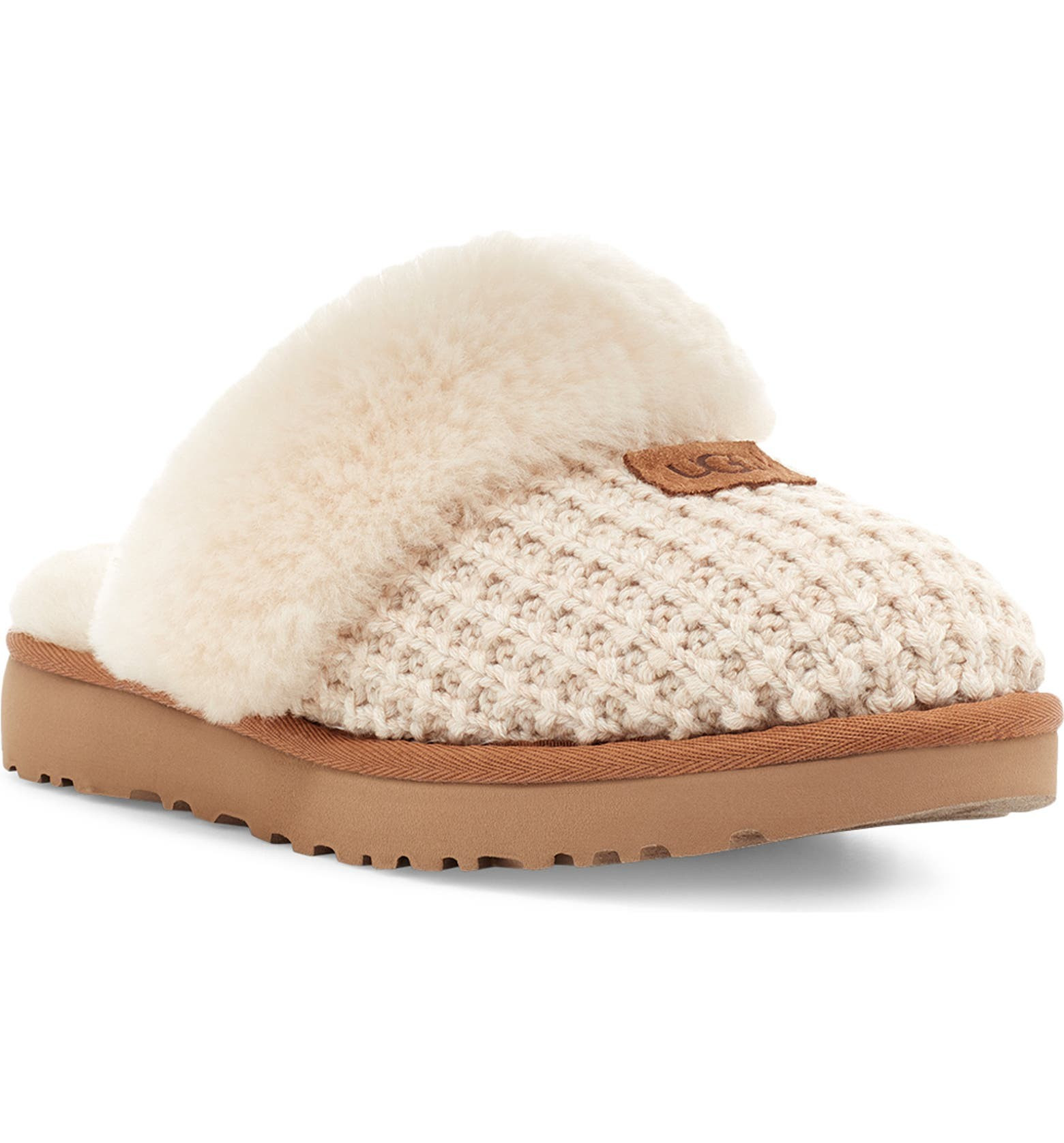 Cozy Knit Genuine Shearling Slipper | Nordstrom
