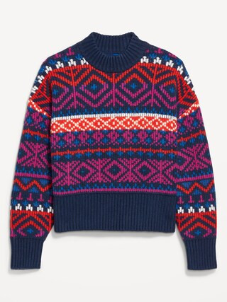 SoSoft Mock-Neck Fair Isle Sweater | Old Navy (CA)