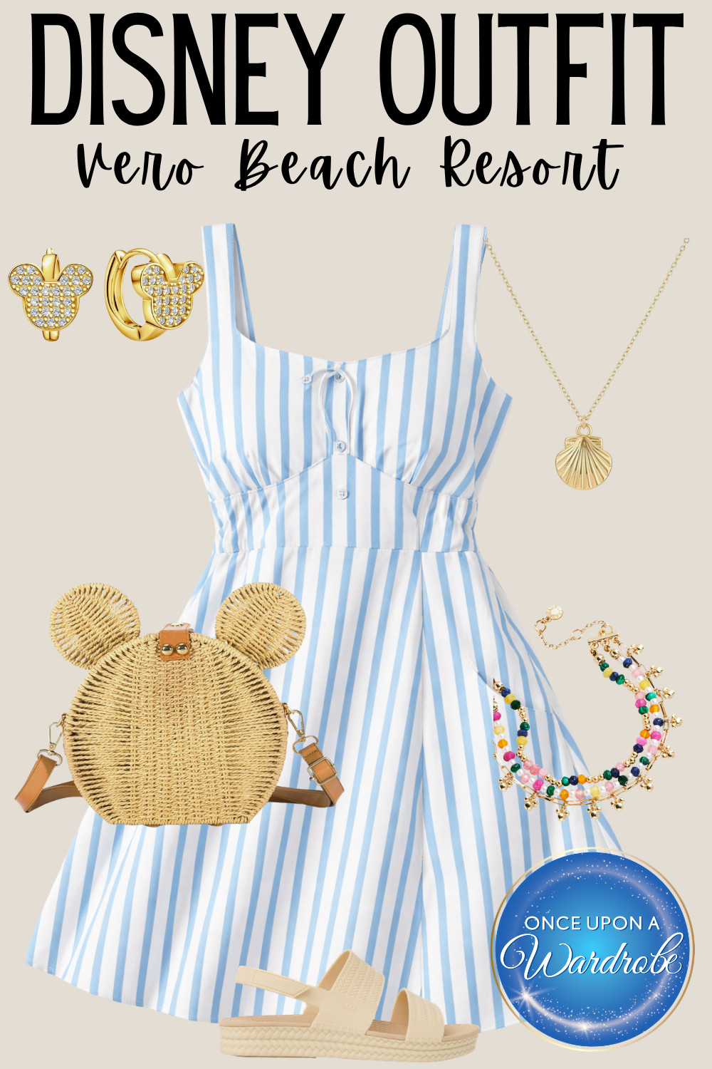 Lightweight, breezy, and perfect for a Disney beach day. This striped dress is an easy throw-on outfit for Disney’s Vero Beach Resort, whether you’re heading to the beach, exploring the resort, or grabbing dinner. Styled with neutral sandals and subtle Disney-inspired accessories you can rewear all vacation long. Comfortable, effortless, and still feels put together. 

 #LTKootd #LTKmomlife #LTKTravel