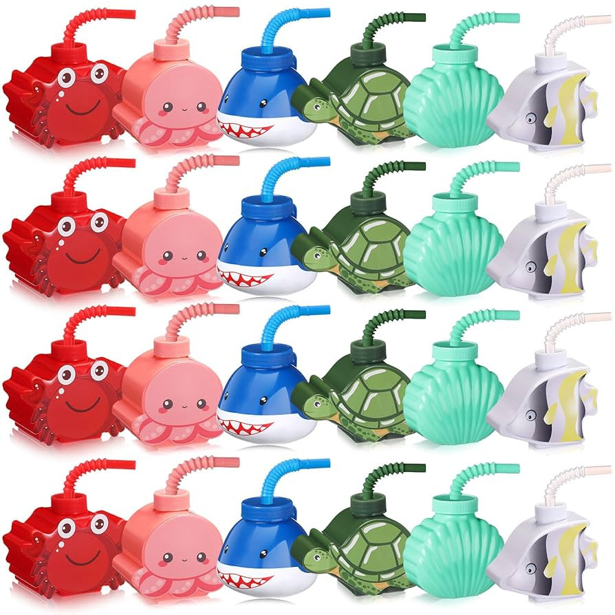 Tanlade Under the Sea Party Plastic Cups 10 oz Ocean Sea Shark Seashell Crab Turtle Fish Octopus ... | Amazon (US)