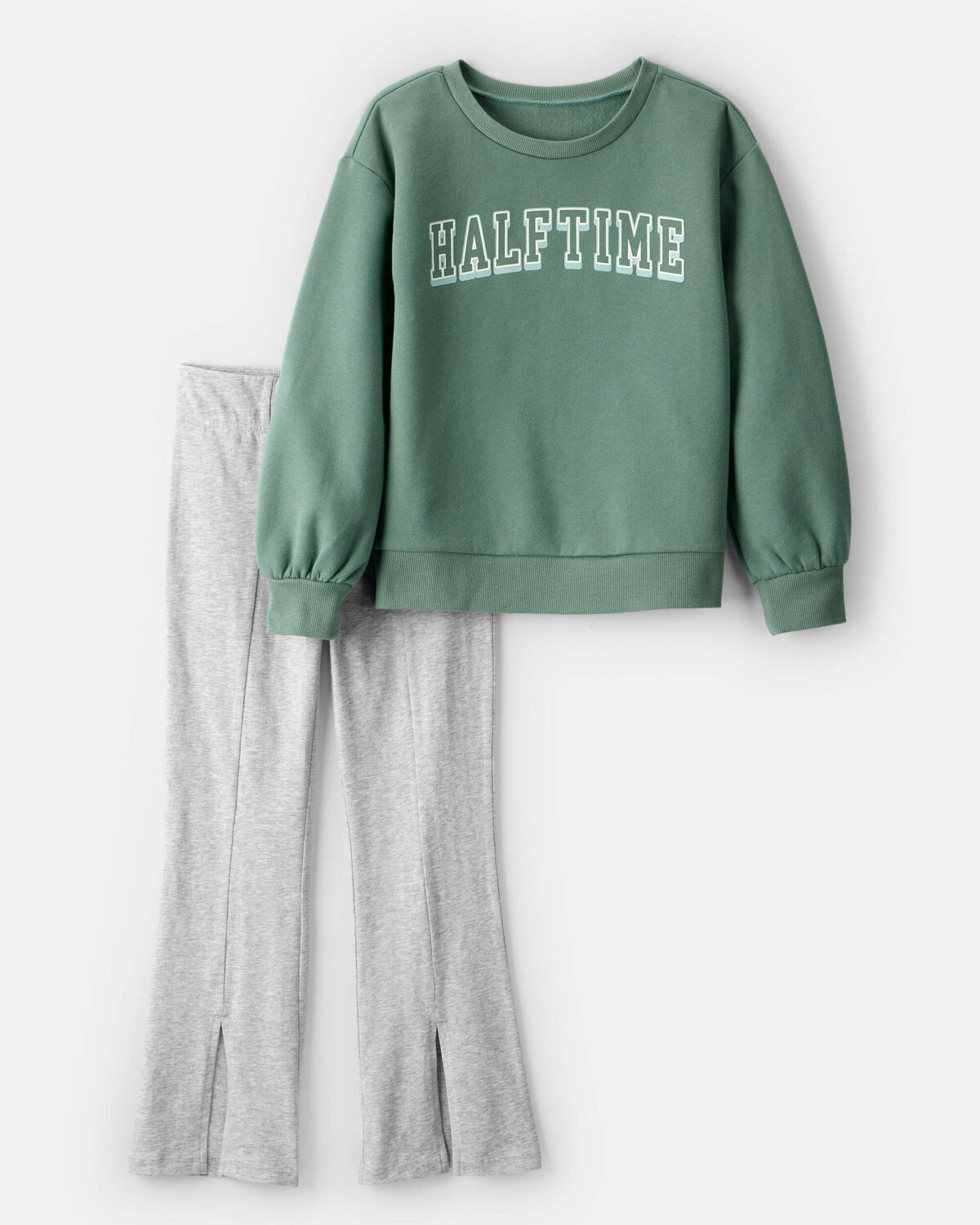 Girls 2-Piece Halftime Sweatshirt & Pant Set - Green | Carter's Inc