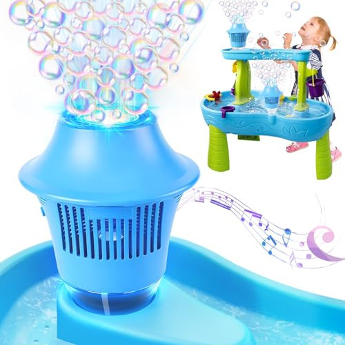 Water Table Bubble Machine Toy for Step2 Rain Showers Water Table, Automatic Bubble Maker Rechargeable Summer Outdoor Water Play Table Accessories with Light & Music for Toddlers Kids Ages 3+ | Amazon (US)