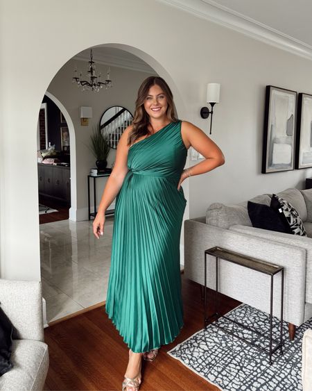 This pleated one shouldered dress was a little snug in the chest and the zipper didn’t lay right on my hips, but this color is gorgeous! Wearing size XL. Use code CARALYN10 at Spanx. 

#LTKwedding #LTKparties #LTKmidsize