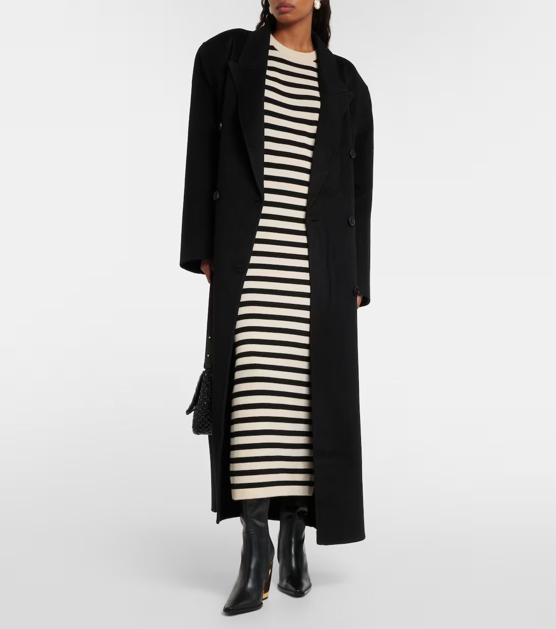 Striped wool and cashmere midi dress | Mytheresa (US/CA)