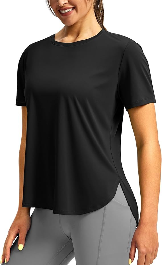 Soothfeel Women's Short Sleeve Workout Shirts Breathable Yoga T-Shirts with Side Slits Athletic T... | Amazon (US)