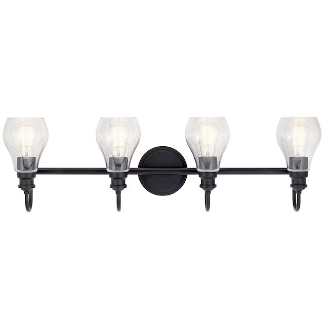 Kichler  Greenbrier 33.25-in 4-Light Black Transitional Vanity Light | Lowe's