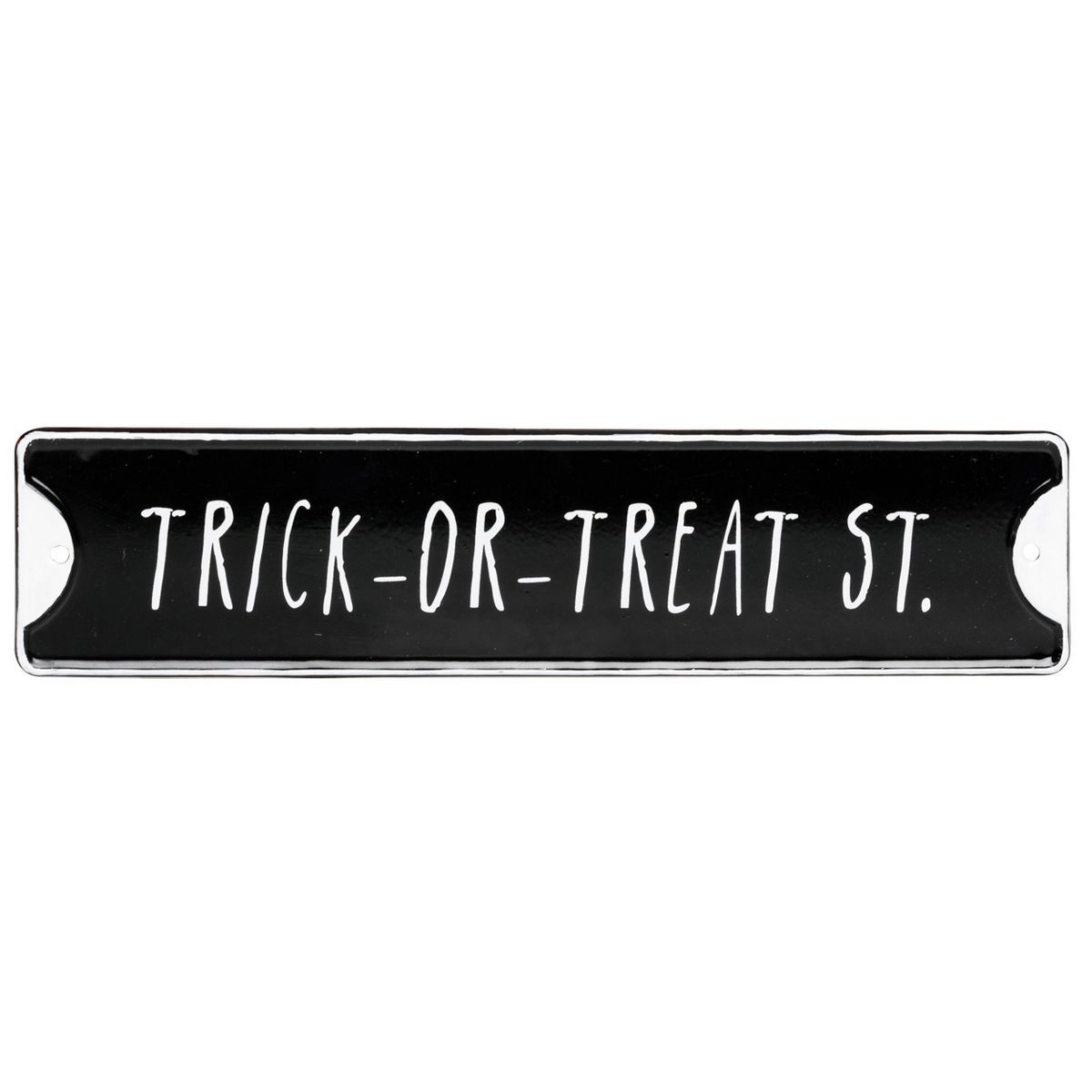 Transpac Metal 14.37 in. Black Halloween Embossed Road Sign Decor | Target