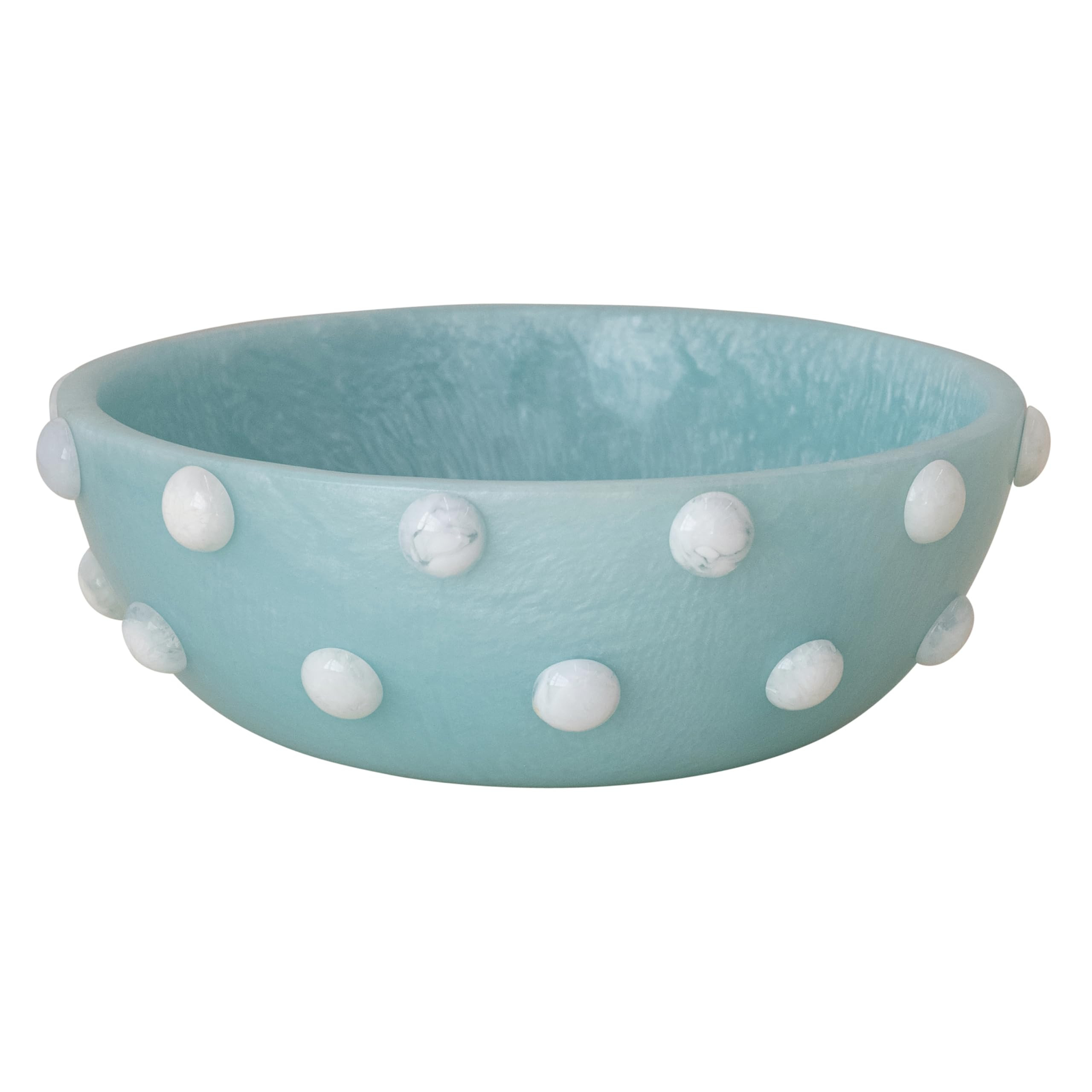 Bloomingville Marbled Resin Hobnail Bowl, Blue and White | Amazon (US)
