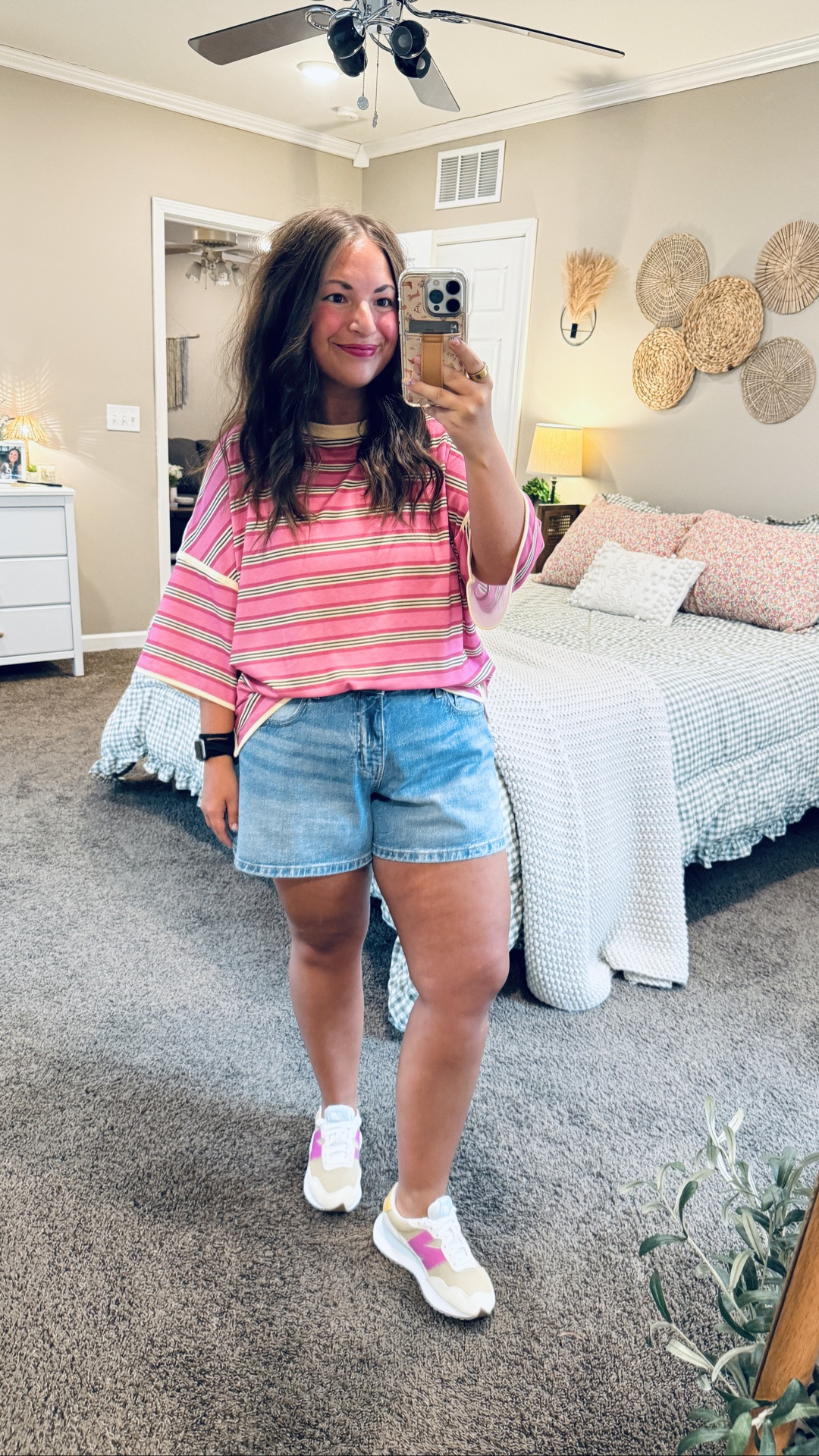 The oversized tee you'll wear on repeat 💕✨ It comes in so many fun color combinations, fits oversized, & looks so cute styled with a matching pair of colorful sneakers! 👟🌈 

 #LTKootd #LTKSeasonal #LTKMidsize