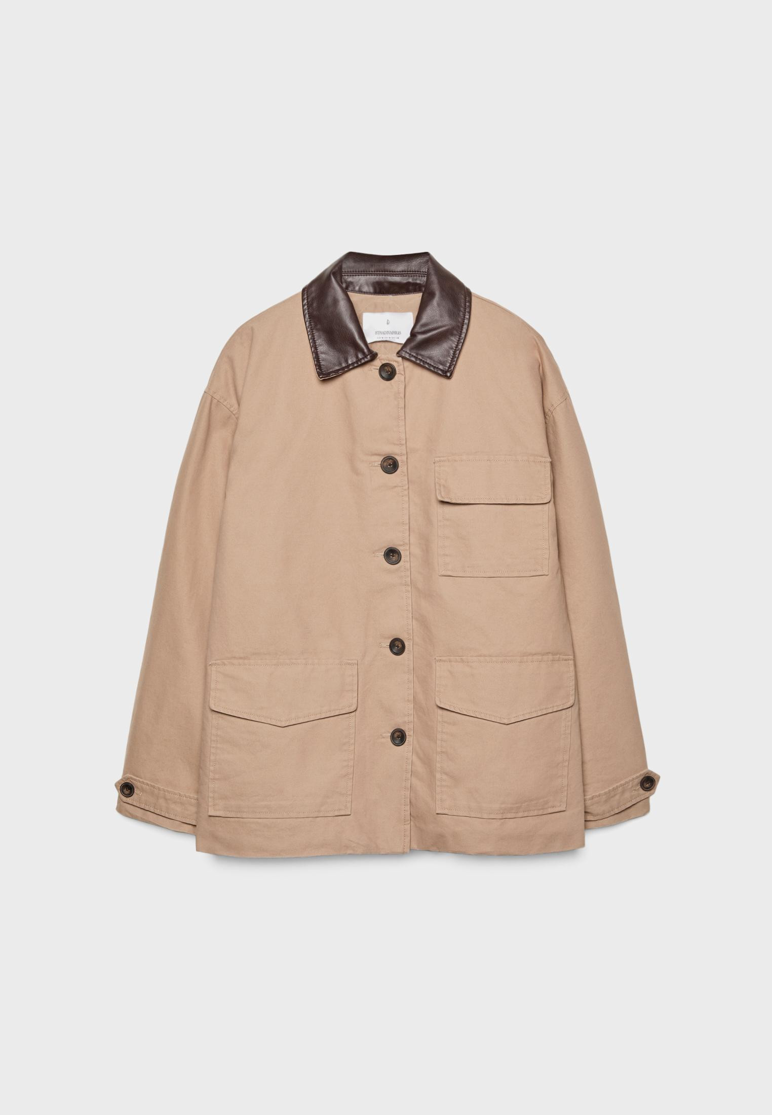 Jacket with pockets and a contrast collar | Stradivarius (UK)