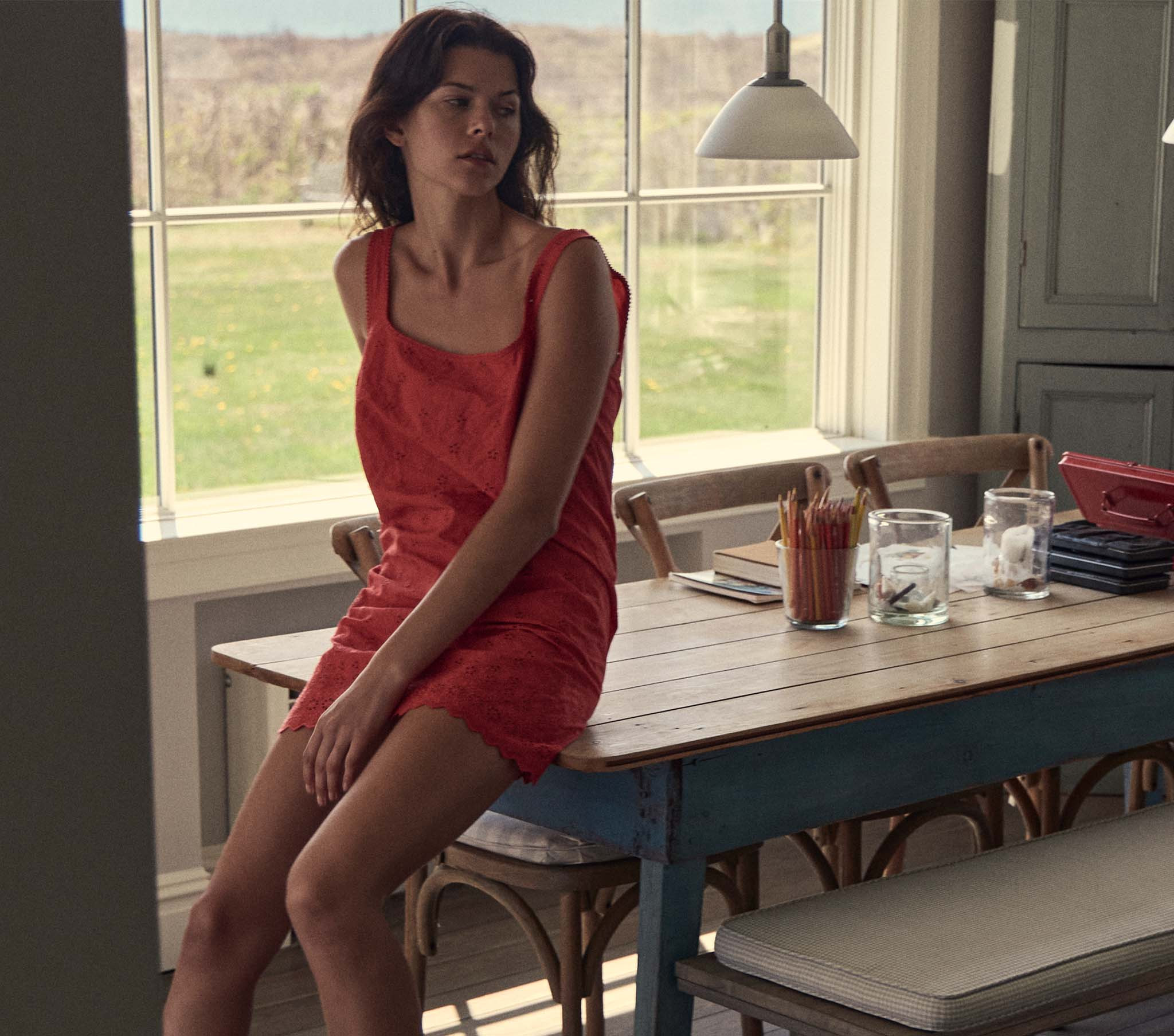 Carina Dress - Scarlet | DÔEN | DOEN