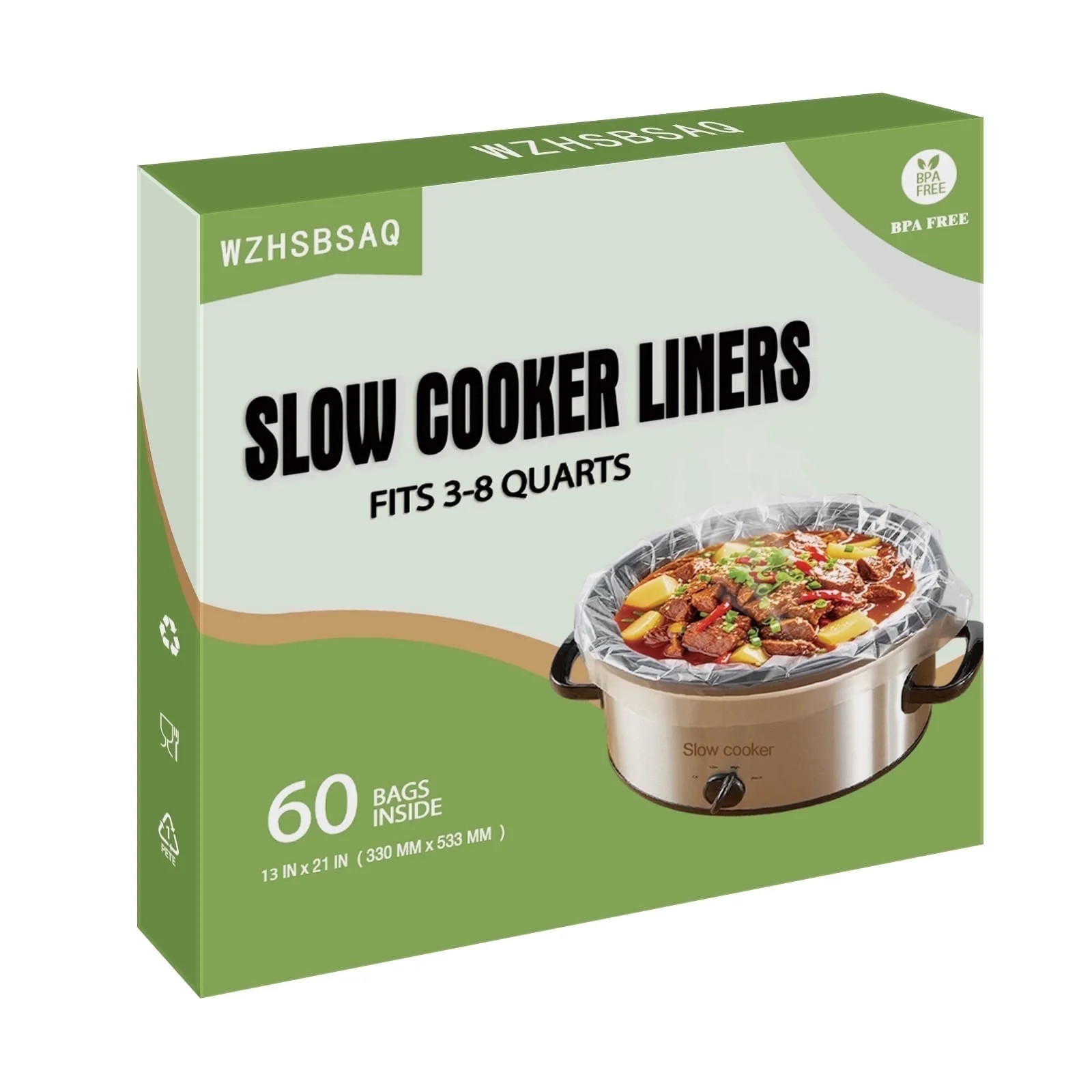 WZHSBSAQ  Slow Cooker Liners, 60 Cooking Bags, Large Disposable Pot Liner Plastic Bags for 3QT to... | Walmart (US)