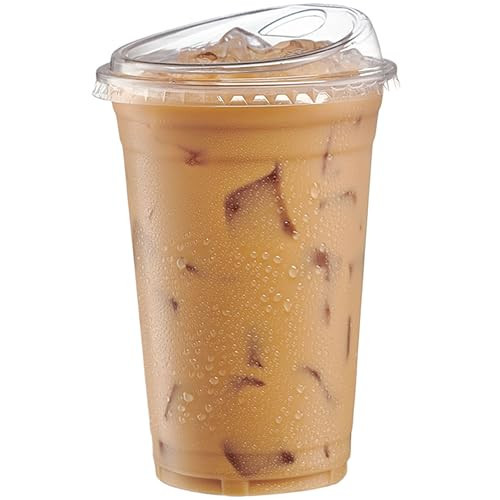 GUSTO Clear Plastic Cups with Lids [20 oz - 50 Count - Disposable Iced Coffee Drink Cups with Strawless Sip Lids for Smoothies, Juices, and More - Formerly Comfy Package | Amazon (US)