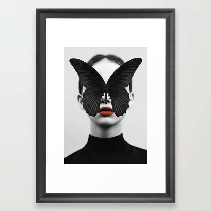 BLACK BUTTERFLY Framed Art Print | Society6