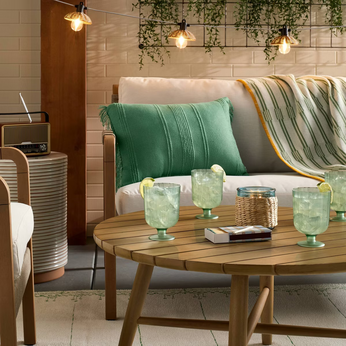 4pk 16oz Textured Acrylic Wine Goblets Green - Hearth & Hand™ with Magnolia | Target