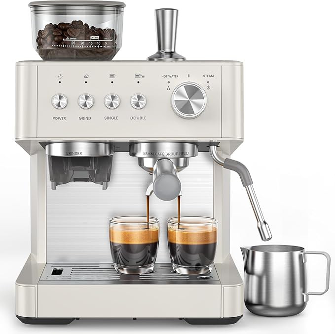 (2026 Upgrade) 20 Bar Espresso Machine with Built-in Anti-Clog Coffee Grinder, Expresso Coffee Ma... | Amazon (US)