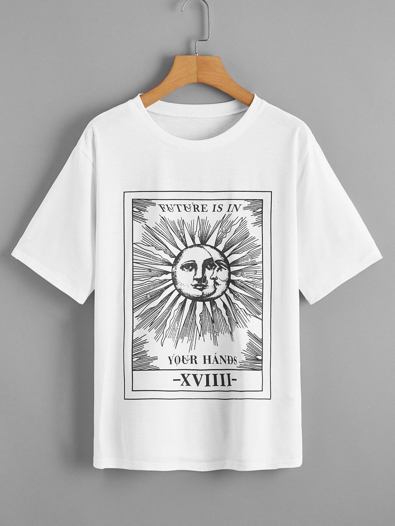 Sun Moon And Slogan Graphic Tee | SHEIN