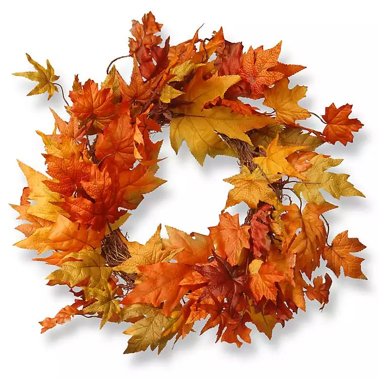 Orange Maple Leaf Fall Foliage Wreath | Kirkland's Home