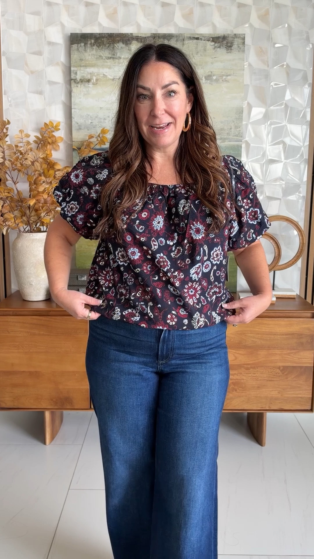 New @Walmart top great for fall - wearing large 

@Walmart #walmartpartner @walmartstyle

#LTKOver40 #LTKMidsize #LTKSeasonal