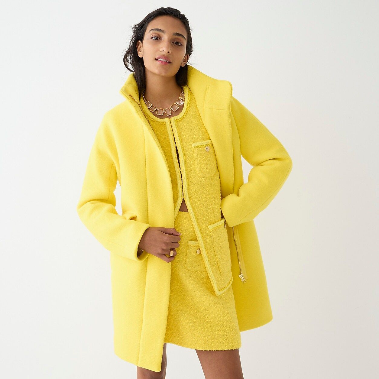 Petite new cocoon coat in Italian stadium-cloth wool | J.Crew US