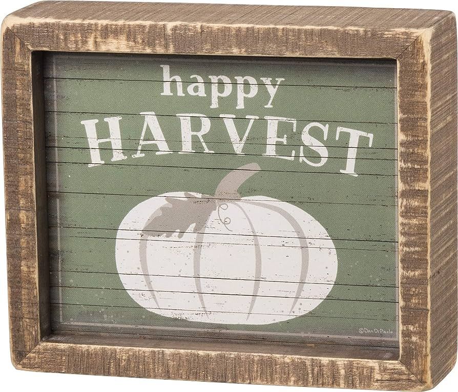 Primitives by Kathy Inset Box Sign, 6 x 5-Inch, Green-Happy Harvest | Amazon (US)