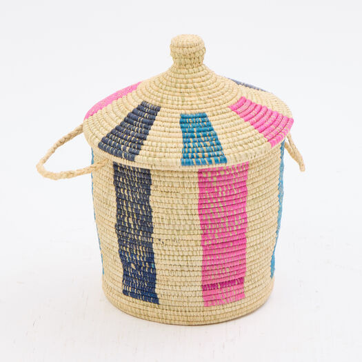 Multicolour Striped Woven Storage Bin 37x30cm | TK Maxx