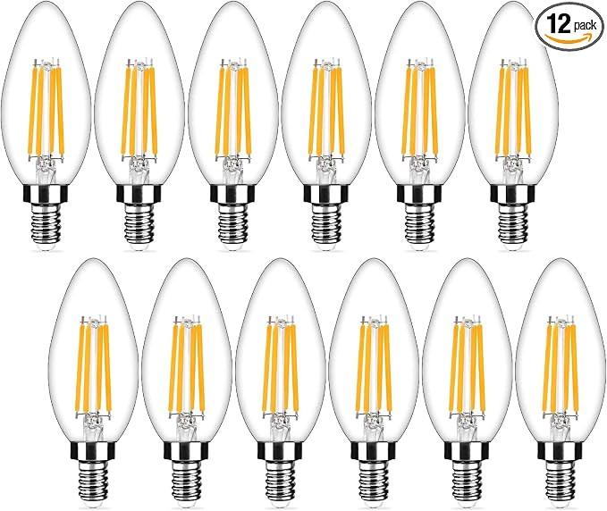 12-Pack Dimmable E12 LED Candelabra Bulbs 40Watt Equivalent, 2700K Warm White, 450Lumens, 4W B11 ... | Amazon (US)