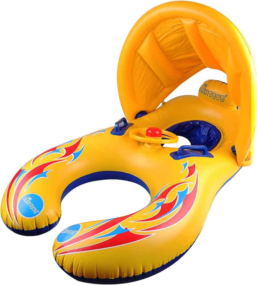 Kalolary Inflatable Baby Swimming Ring, Mommy and Baby Parent-Child Double Person Inflatable Floa... | Amazon (US)