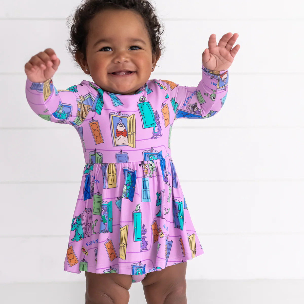 Disney Monsters, Inc. Scream Team Twirl Dress with Bodysuit | Little Sleepies